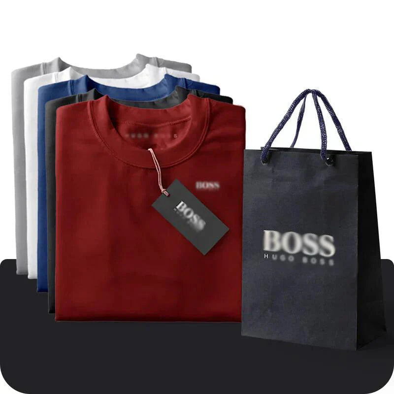 KIT 5 T-shirts Boss Essential - Payez 3 et obtenez 5 + Montre