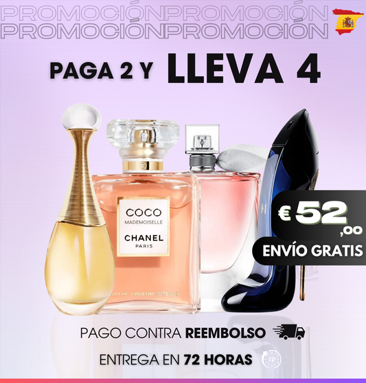 PAGA 2 Y OBTÉN 4 - Kit de Perfumes Premium Feminino (100ml) Good Girl - La Vie Est Belle - Jadore - Chanel Mademoseille